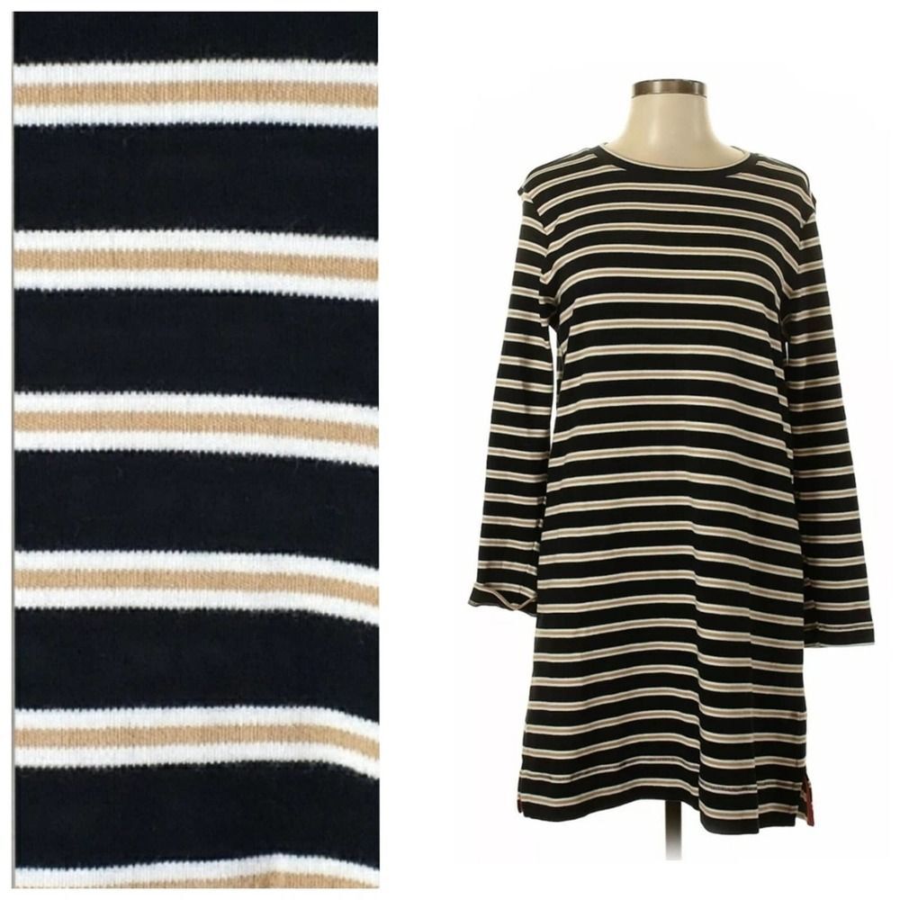 Lou & Grey Striped Long Sleeve Cotton Shift Dress